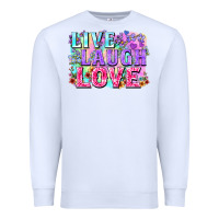 White Live laugh love hippie Valentine's Day Premium Sweatshirt - FaDigitalArtStudio