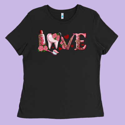 Valentines Day Dental Love Ladies Tee Designed By Ranaportraitstore