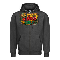 Charcoal Heather juneteenth vibes only Zipper Hoodie - CowGirlArtShop