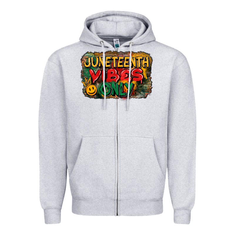 Juneteenth Vibes Only Zipper Hoodie by CowGirlArtShop | Teevron
