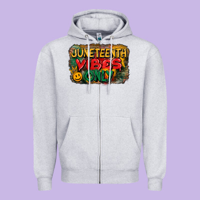 Juneteenth Vibes Only Zipper Hoodie Designed By Cowgirlartshop