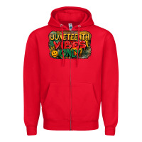 Red juneteenth vibes only Zipper Hoodie - CowGirlArtShop