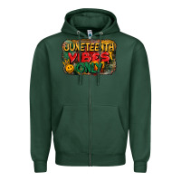Sports Green juneteenth vibes only Zipper Hoodie - CowGirlArtShop