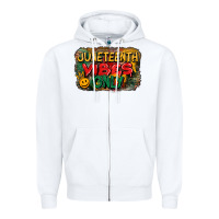 White juneteenth vibes only Zipper Hoodie - CowGirlArtShop