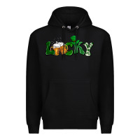 Black Lucky with beer St. Patricks day Premium Hoodie - HowdyJamesFarm