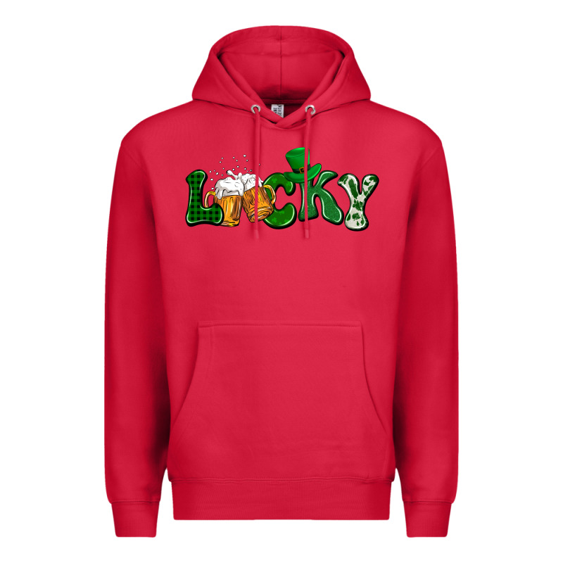 Lucky With Beer St. Patricks Day Premium Hoodie by HowdyJamesFarm | Teevron