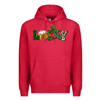 Cardinal Lucky with beer St. Patricks day Premium Hoodie - HowdyJamesFarm