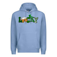 Colony Blue Lucky with beer St. Patricks day Premium Hoodie - HowdyJamesFarm