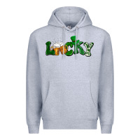 Heather Grey Lucky with beer St. Patricks day Premium Hoodie - HowdyJamesFarm