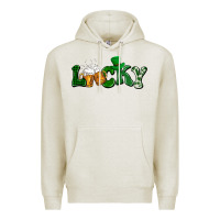 Oatmeal Heather Lucky with beer St. Patricks day Premium Hoodie - HowdyJamesFarm