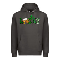 Smoke Lucky with beer St. Patricks day Premium Hoodie - HowdyJamesFarm
