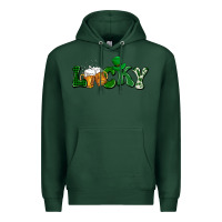 Sports Green Lucky with beer St. Patricks day Premium Hoodie - HowdyJamesFarm
