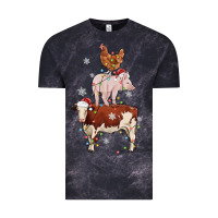 Cloud Black Merry Christmas Farm Animals Vintage Tee - MaliasSmallBusiness