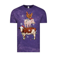 Cloud Purple Merry Christmas Farm Animals Vintage Tee - MaliasSmallBusiness
