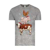 Cloud Rock Merry Christmas Farm Animals Vintage Tee - MaliasSmallBusiness