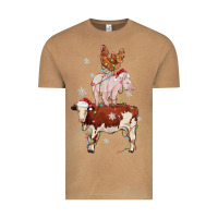 Vintage Camel Merry Christmas Farm Animals Vintage Tee - MaliasSmallBusiness