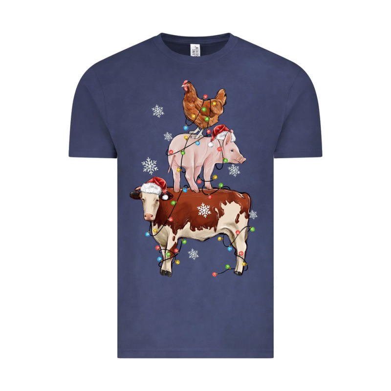 Merry Christmas Farm Animals Vintage Tee by MaliasSmallBusiness | Teevron