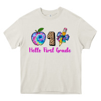 Cream hello first grade tie dye 3200x2400 Heavy Core Tee - AdoDesignShop