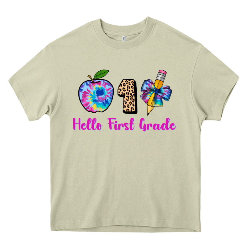 Hello First Grade Tie Dye 3200x2400 Heavy Core Tee by AdoDesignShop | Teevron