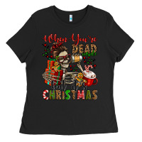 Black when you're dead inside but it's christmas Ladies Tee - Jasminsmagicworld