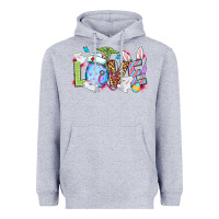 Heather Grey Easter Day Love Nurse Heavyweight Hoodie - OliviaCreatesArt