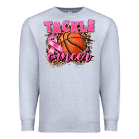 Heather Grey Tackle Cancer Basketball Premium Sweatshirt - FaDigitalArtStudio