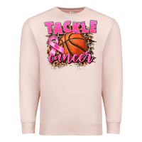 Pale Pink Tackle Cancer Basketball Premium Sweatshirt - FaDigitalArtStudio