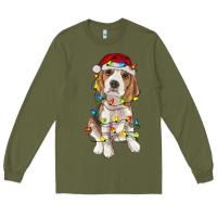 Army Green christmas beagle Long Sleeve Tee - RanaPortraitStore