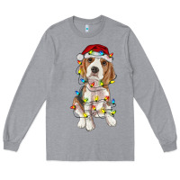 Heather Grey christmas beagle Long Sleeve Tee - RanaPortraitStore