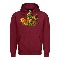 Burgundy juneteenth hearts Zipper Hoodie - CowGirlArtShop