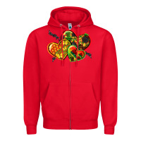 Red juneteenth hearts Zipper Hoodie - CowGirlArtShop