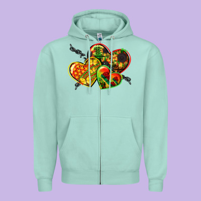 Juneteenth Hearts Zipper Hoodie Designed By Cowgirlartshop