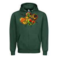 Sports Green juneteenth hearts Zipper Hoodie - CowGirlArtShop