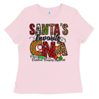 Bubblegum Pink santa’s favorite cna Ladies Tee - Jasminsmagicworld