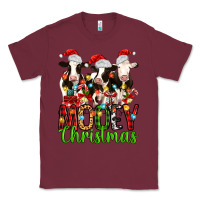 Burgundy christmas three cows mooey christmas Classic Tee - MaliasSmallBusiness