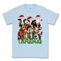 Dusty Blue christmas three cows mooey christmas Classic Tee - MaliasSmallBusiness