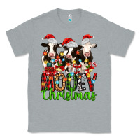 Heather Grey christmas three cows mooey christmas Classic Tee - MaliasSmallBusiness