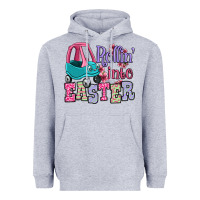 Heather Grey Easter Day Rollin into Easter toddler car Heavyweight Hoodie - OliviaCreatesArt