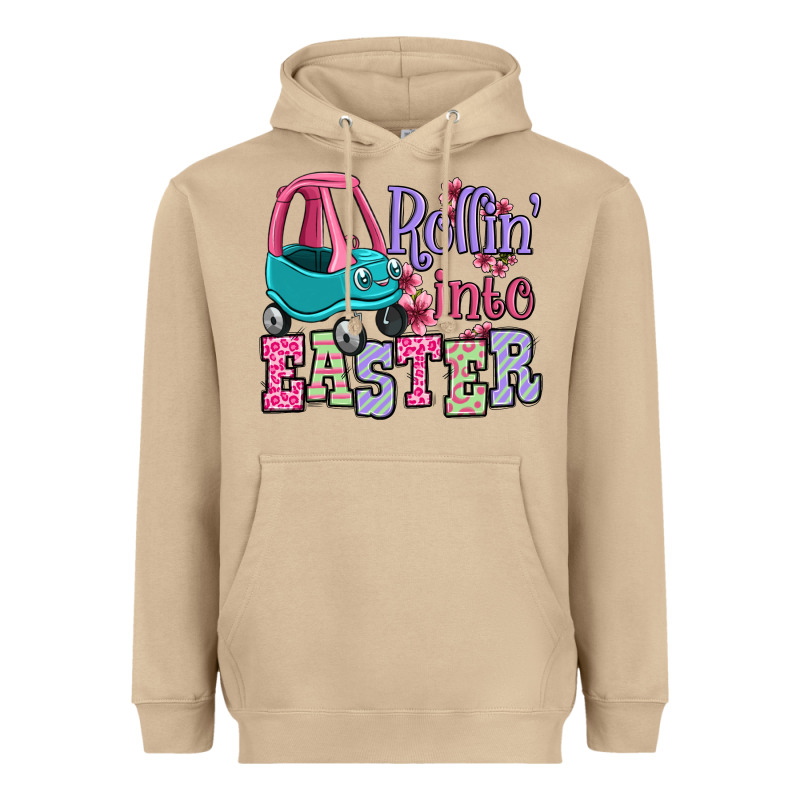 Easter Day Rollin Into Easter Toddler Car Heavyweight Hoodie by OliviaCreatesArt | Teevron