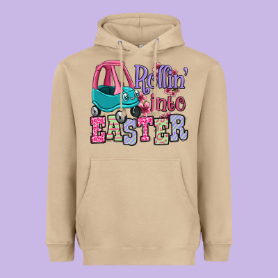 Easter Day Rollin Into Easter Toddler Car Heavyweight Hoodie Designed By Oliviacreatesart