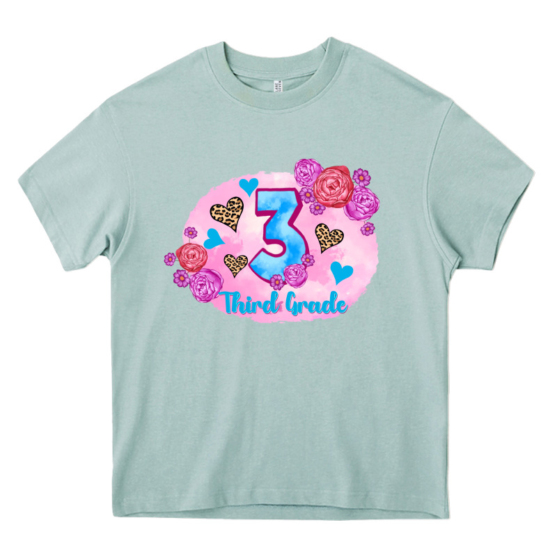 Back To School Flowers Third Grade 3200x2400 Heavy Core Tee by AdoDesignShop | Teevron