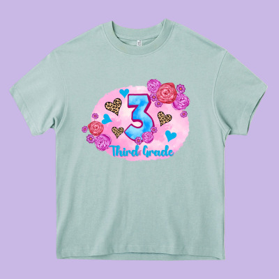 Back To School Flowers Third Grade 3200x2400 Heavy Core Tee Designed By Adodesignshop