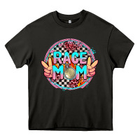 Asphalt race mom with leopard and peace hand Heavy Core Tee - AdoDesignShop