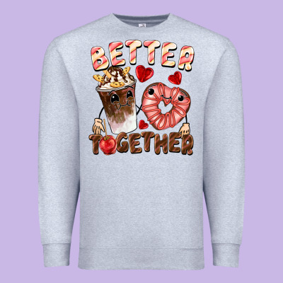 Better Together Valentine's Day Premium Sweatshirt Designed By Fadigitalartstudio