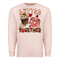 Pale Pink Better together Valentine's Day Premium Sweatshirt - FaDigitalArtStudio