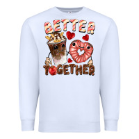 White Better together Valentine's Day Premium Sweatshirt - FaDigitalArtStudio