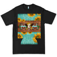 Black mom hereford cattle sunflowers on tooled leather regular can cooler Premium Tee - BarkalooDesign