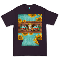 Plum mom hereford cattle sunflowers on tooled leather regular can cooler Premium Tee - BarkalooDesign