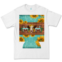 White mom hereford cattle sunflowers on tooled leather regular can cooler Premium Tee - BarkalooDesign