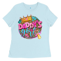Baby Blue daddys girl Ladies Tee - NancyCooperArtShop